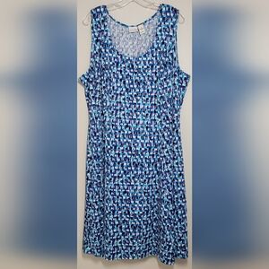 Kim Rogers Geometric Sleeveless Dress 3X